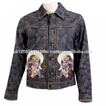 printed and embroidered jeans jacket make on your choice custom made